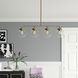 Knoll 4 Light 33 inch Brushed Gold Island Pendant Ceiling Light